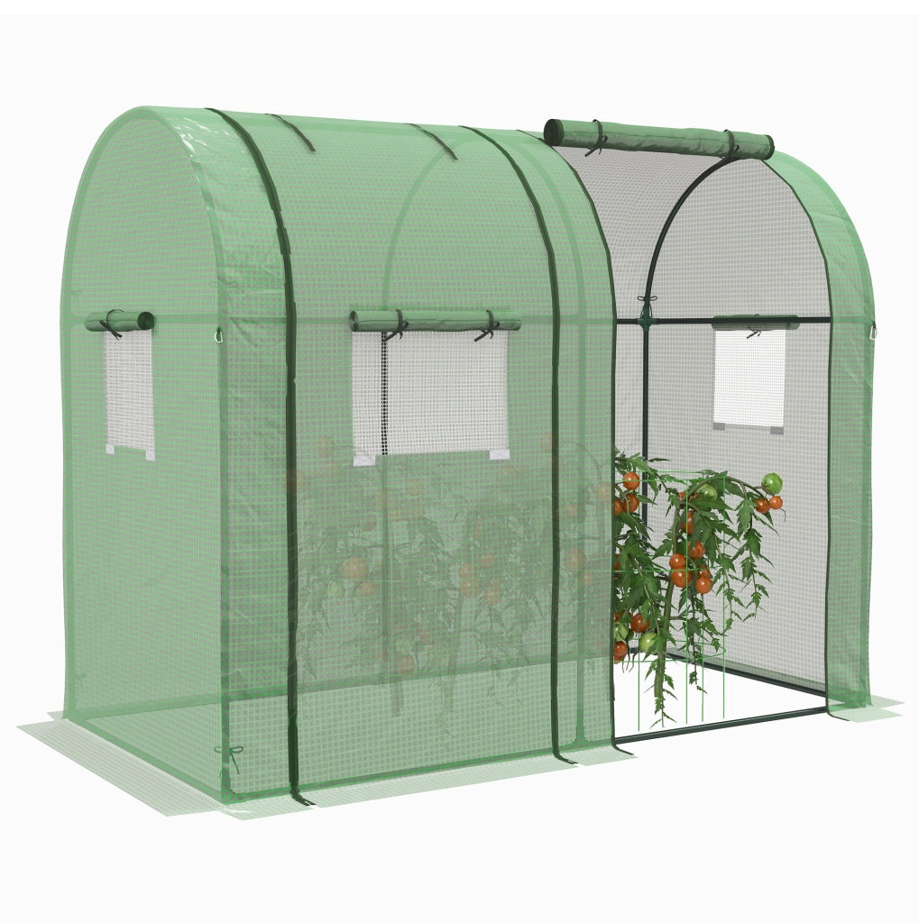 Serra da giardino a 2 comparti con copertura PE verde
