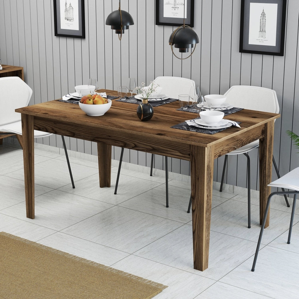 Tavolo da pranzo in legno "Milan500" - 145 x 88 x 75 cm - Marrone