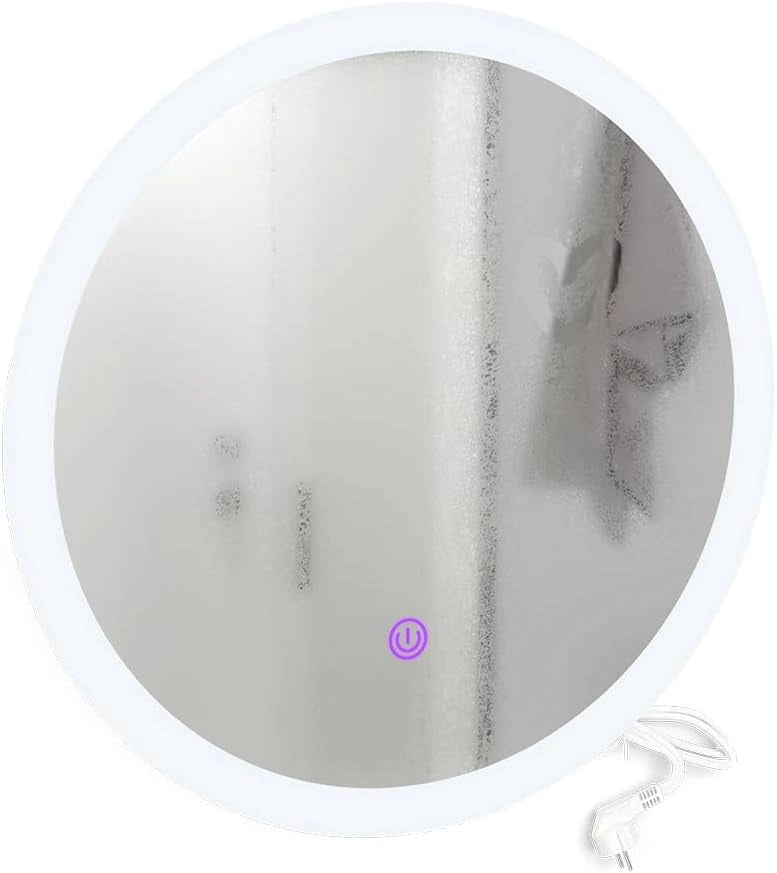 specchio bagno, Bianco, 50 x 50 cm Rotondo