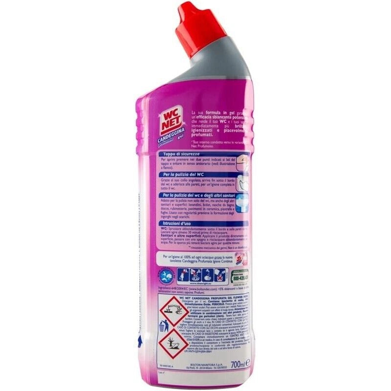 WC NET SET 4 CONFEZIONI GEL CANDEGGINA PROFUMATA 700 ML L'UNA
