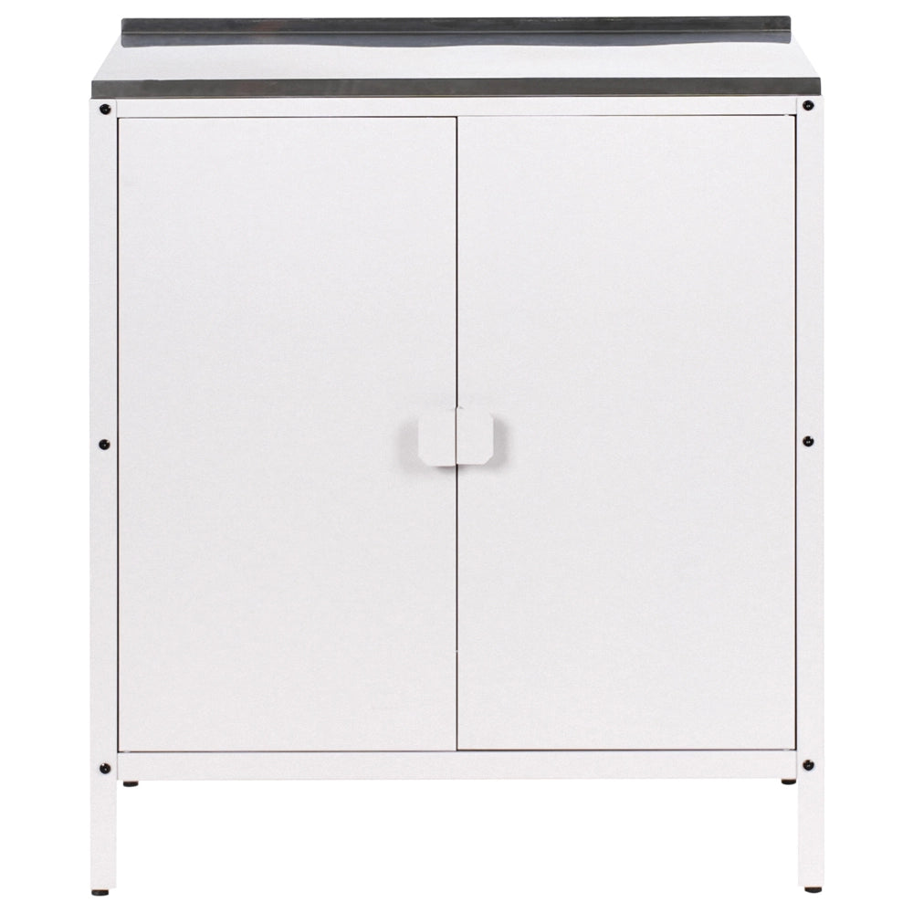 Armadietto da giardino in acciaio inox di colore bianco con 2 ante giardino cucina esterno