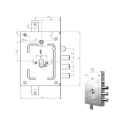 Serratura Sic.Triplice Cil. 2655G-52 Cr