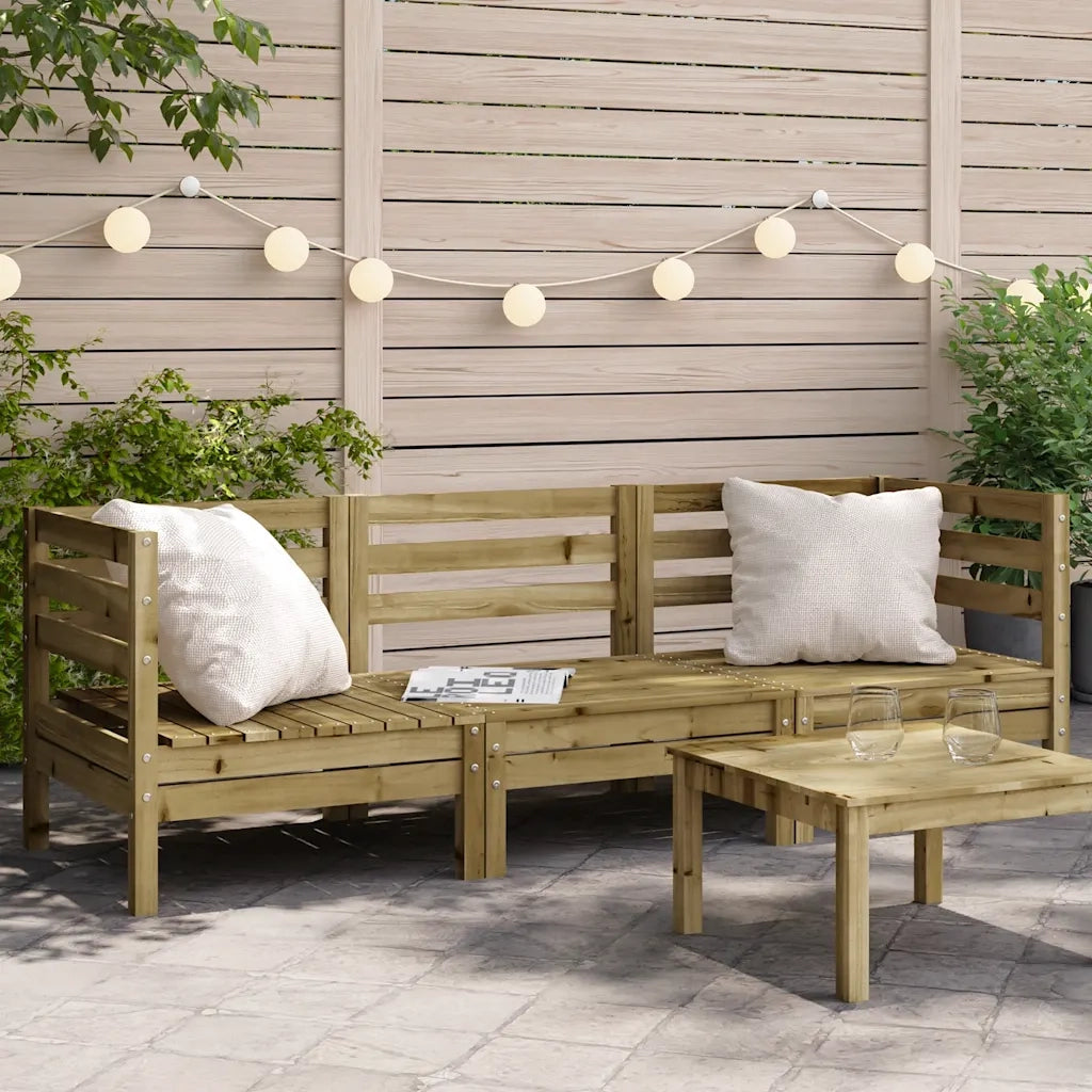 Divano da esterno-Divano da Giardino a 3 Sedute in Legno Impregnato di Pino 818097