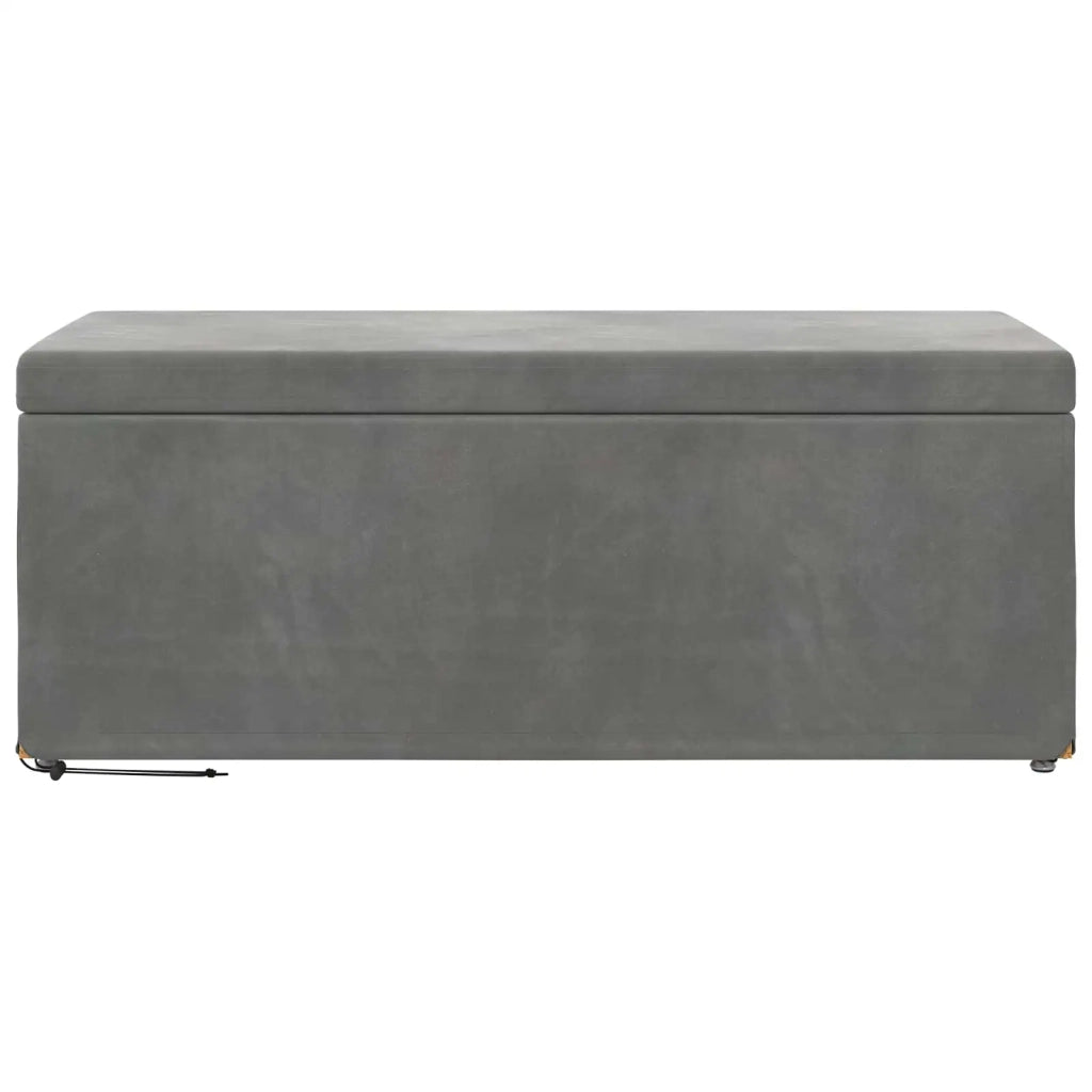 Pouf Grigio scuro Velluto e Legno Ingegnerizzato