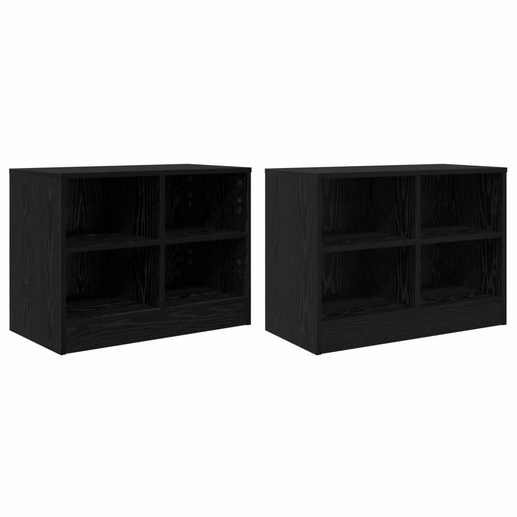 Armadietto per letto 2 pcs Rovere Nero 66 x 33 x 48 cm