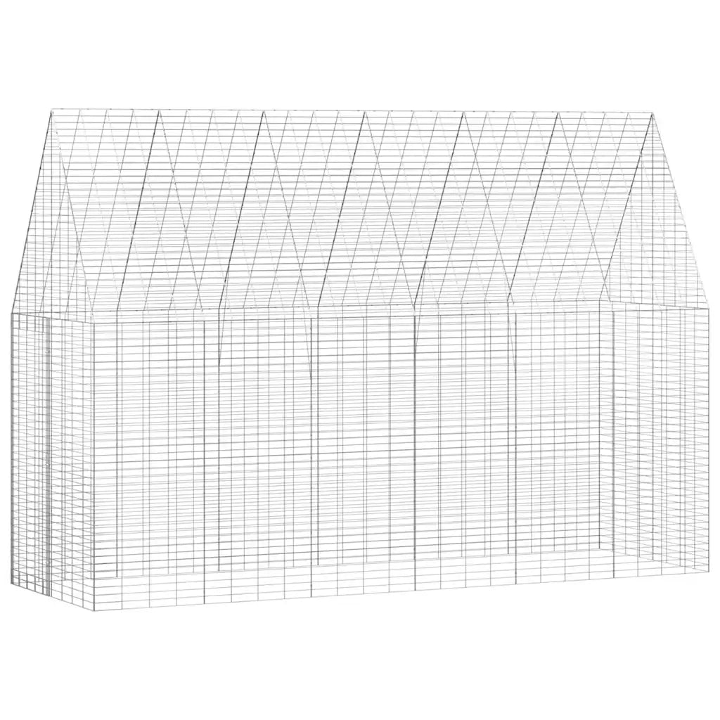 Gabbia per Conigli Argento 300 x 100 x 210 cm Acciaio zincato