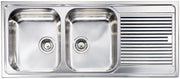 Lavello ZENITH 116x50 2 vasche destre+ gocciolatoio ACCIAIO INOX 011247.D1.01.2016
