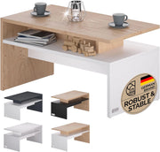 ® Tavolino Salotto da Divano 95x55x50cm Mobiletto Basso in Legno Carico Max 50kg Tavolo Moderno Soggiorno da Caffé da Pranzo Coffe Table Letto