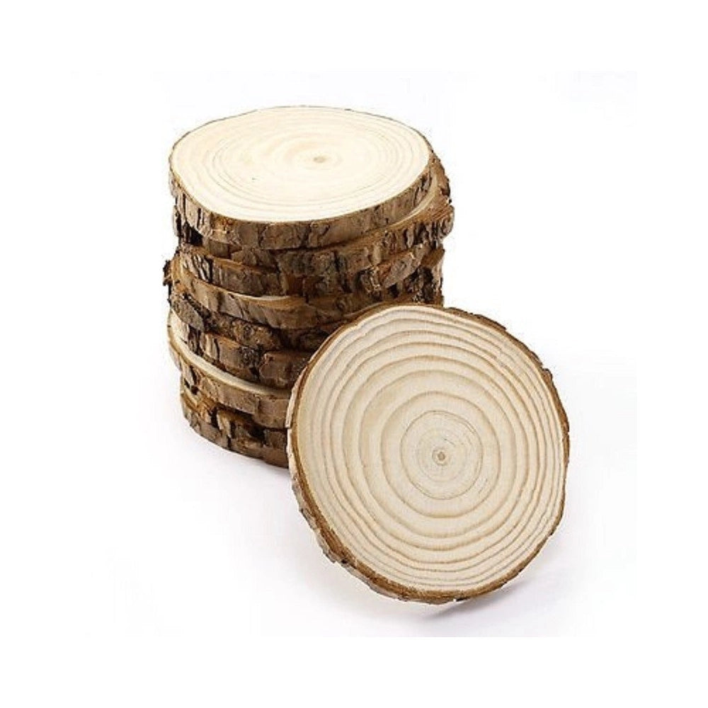 Trade Shop - Set 12 Sottobicchieri + 2 Sottobottiglie In Legno Dischi Albero Cucina Tavolo Design -