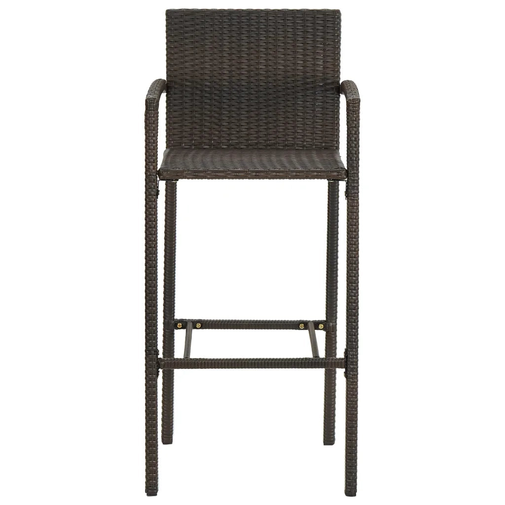 Set Bar da Giardino 5 pz con Braccioli in Polyrattan Marrone 3064810