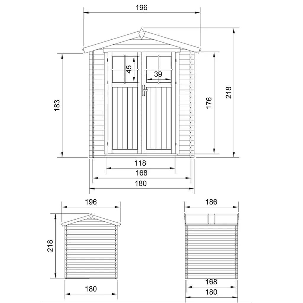 Casetta da Giardino in Legno CON PAVIMENTO TRATTATO - 2,82 m2 - TIMBELA M320F+M320G