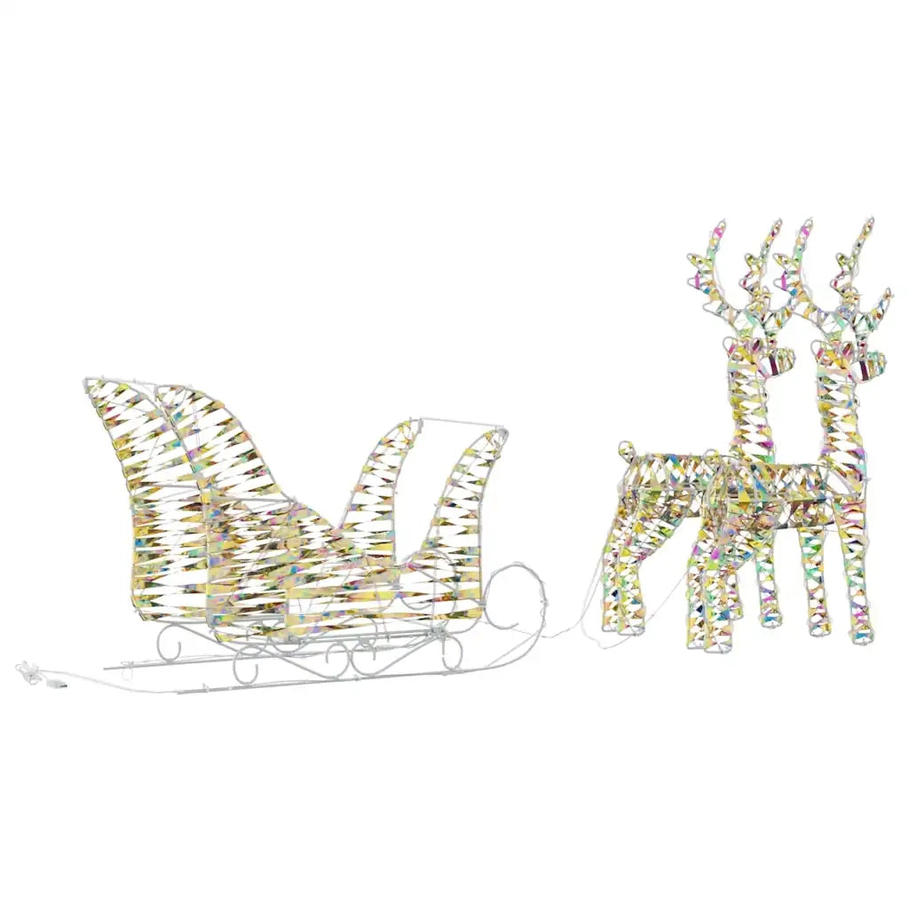 Slitta trainata da renna Bianco caldo 30 x 12 x 54,5 cm PET 42018970