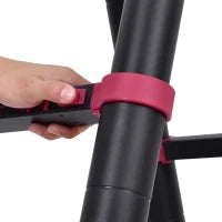 Scala Telescopica Pieghevole a 12 Gradini, in Alluminio e Nylon, 379x67.5x11 cm, Nera e Rossa