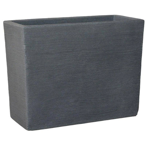 Fioriera Cassetta alta Rigata Portavaso Shabby 89x77h in resina Colore: Grigio Cemento