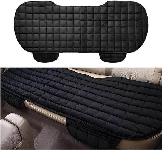 Autostoelbeschermer universale, cuscino per sedile posteriore per tutte le stagioni, materiale in piuma, accessorio per auto - nero.