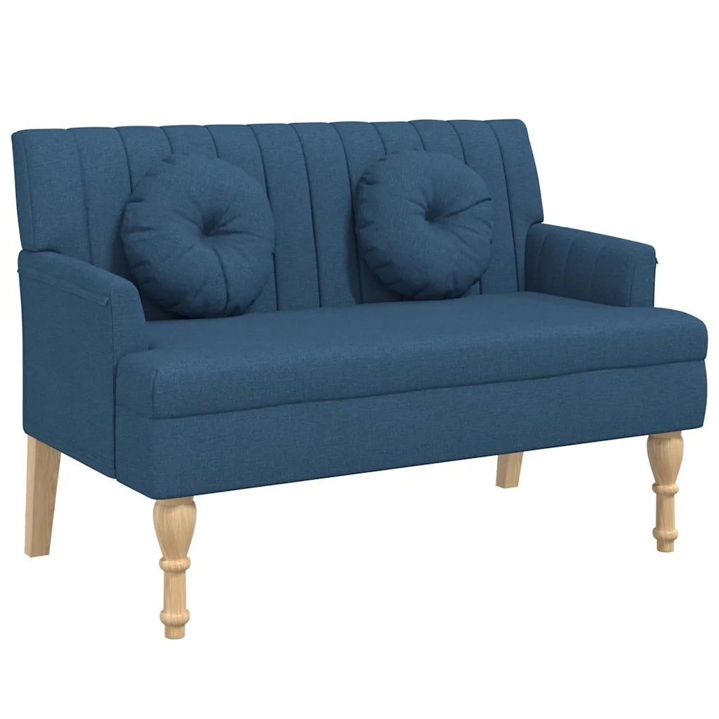 Panca con Cuscini Blu 113x64,5x75,5 cm in Tessuto CFW5082209