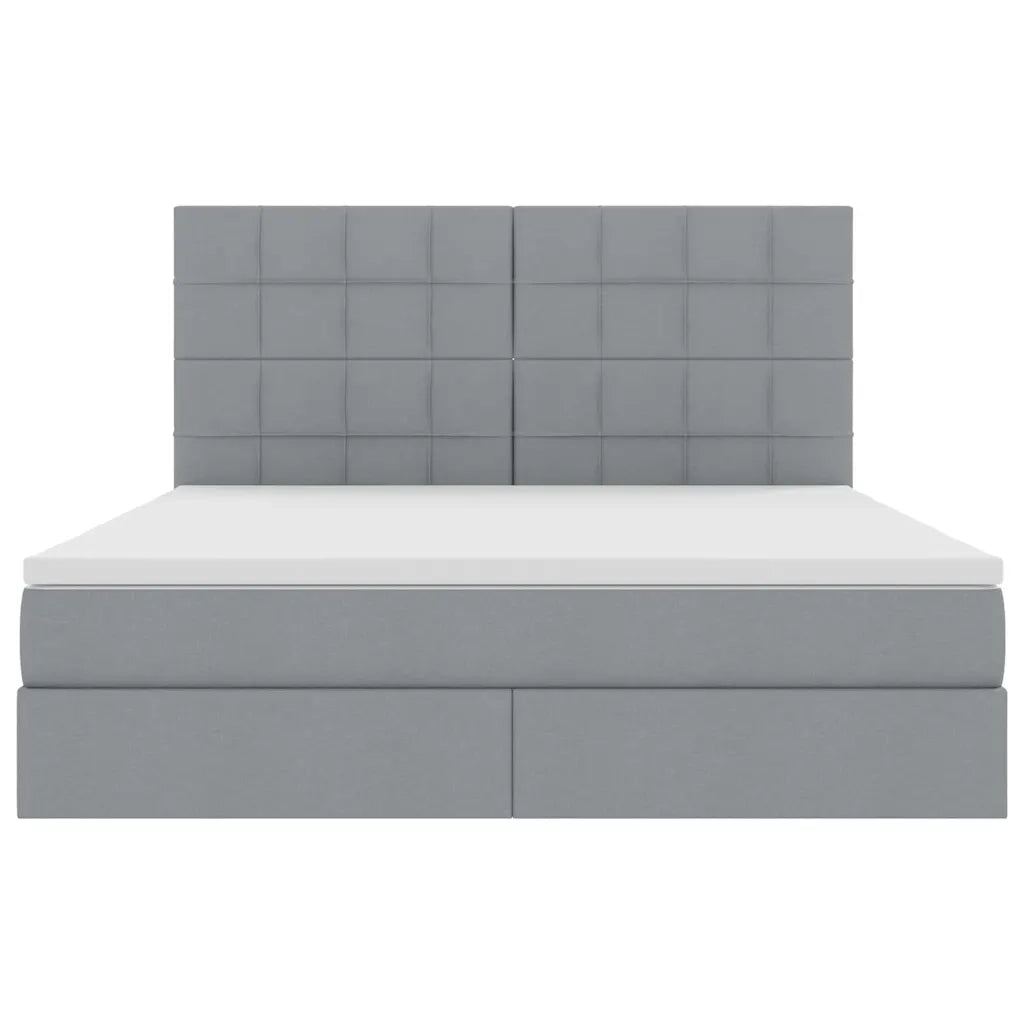 Letto con contenitore e materasso Grigio chiaro 180 x 200 cm