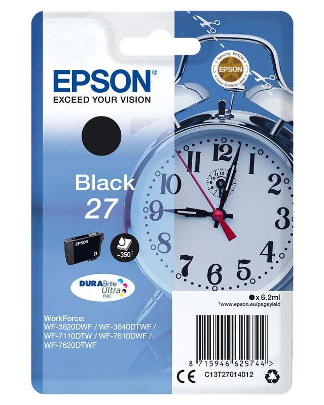 Epson Alarm clock 27 DURABrite Ultra cartuccia d'inchiostro 1 pz Originale Resa standard Nero