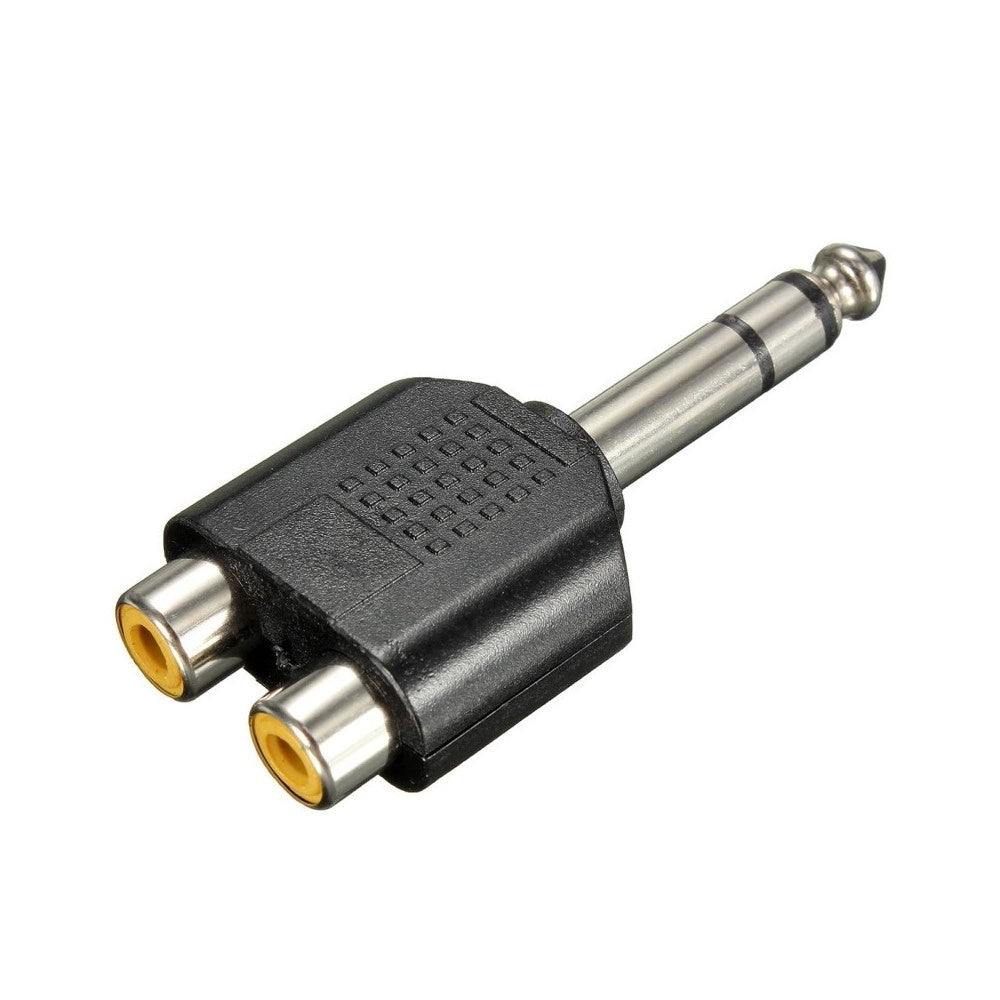 Trade Shop - Adattatore Sdoppiatore Audio Stereo Maschio Jack 6,35 Mm + 2 Jack Femmina Rca -