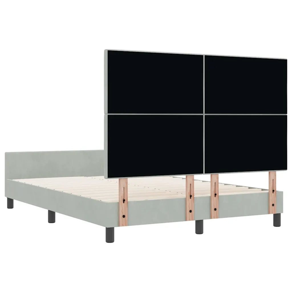 Letto a molle con testiera Grigio chiaro 140 x 200 cm Velluto 3344945