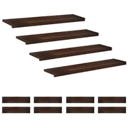 Tappeti per scale 12 pz 110 x 30 x 2 cm Marrone Scuro 3446386