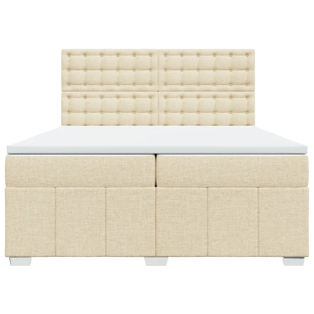 Giroletto a Molle con Materasso Crema 200x200 cm in Tessuto 3294094