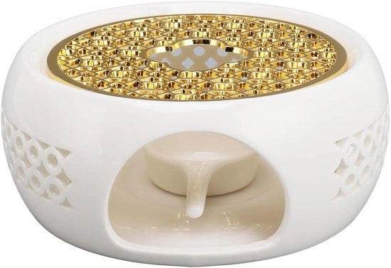 Theepotwarmer con cuscino gonfiabile e supporto per candele per teiere - Resistente e resistente a elevate temperature - Protezione contro la rottura del porcellana - Riscaldatore di teiere con durata di accensione di 2-3 ore