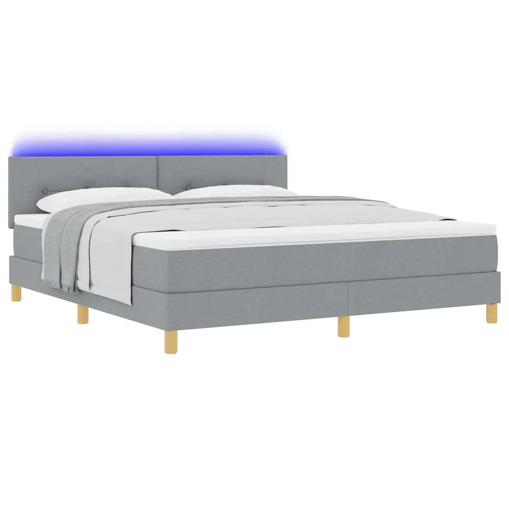 Letto a Sorgente LED Grigio chiaro 180 x 200 cm Tessuto 3342457