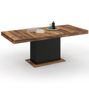 IDMarket - EDEN mesa de comedor extensible HAWKINS tapa de madera oscura 6-10 personas 160-200cm
