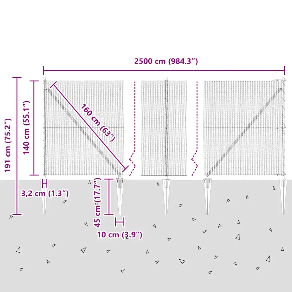 Palo della recinzione Grigio 3353243