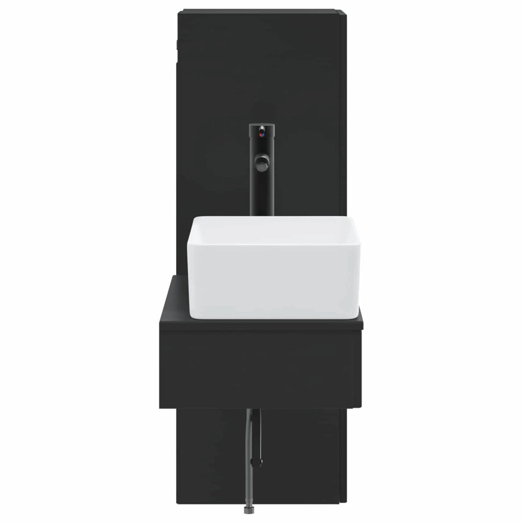 Set di mobili per il bagno 2 pz Nero 33 x 34,5 x 100 cm 3406104