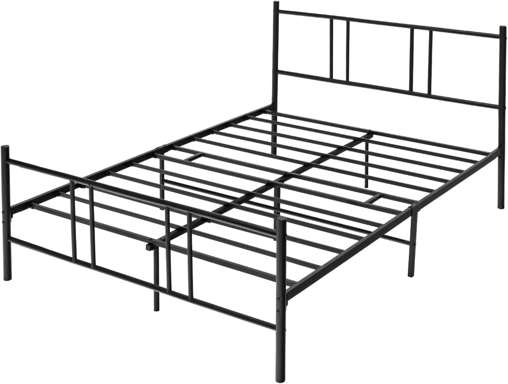 Telaio da Letto in Metallo, Struttura Letto Moderna con Testiera e Pediera, Piattaforma Letto con Doghe in Acciaio, Carico Massimo 300kg (200cm x 160cm)
