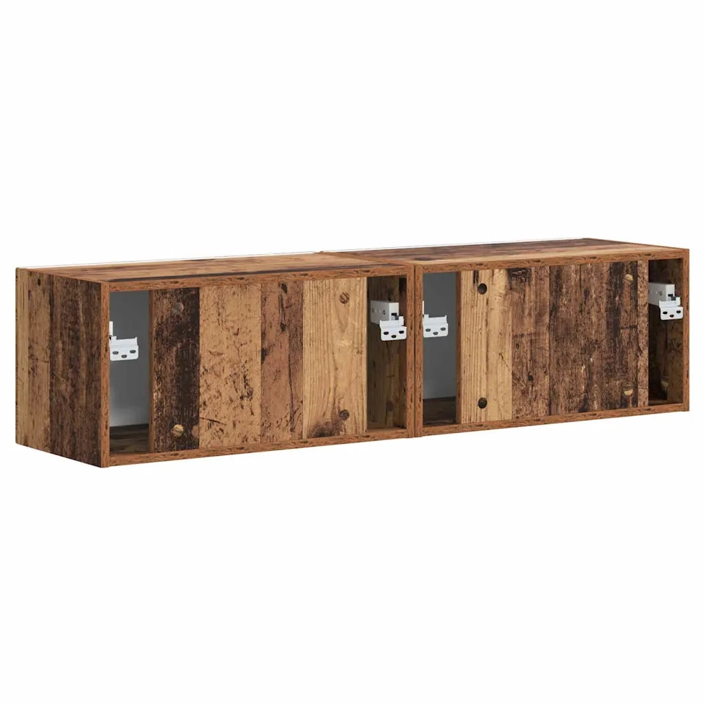 Mobile TV da parete 2 pz | Armadietto TV | Mobile Porta TV Legno vecchio 60 x 31 x 29,5 cm
