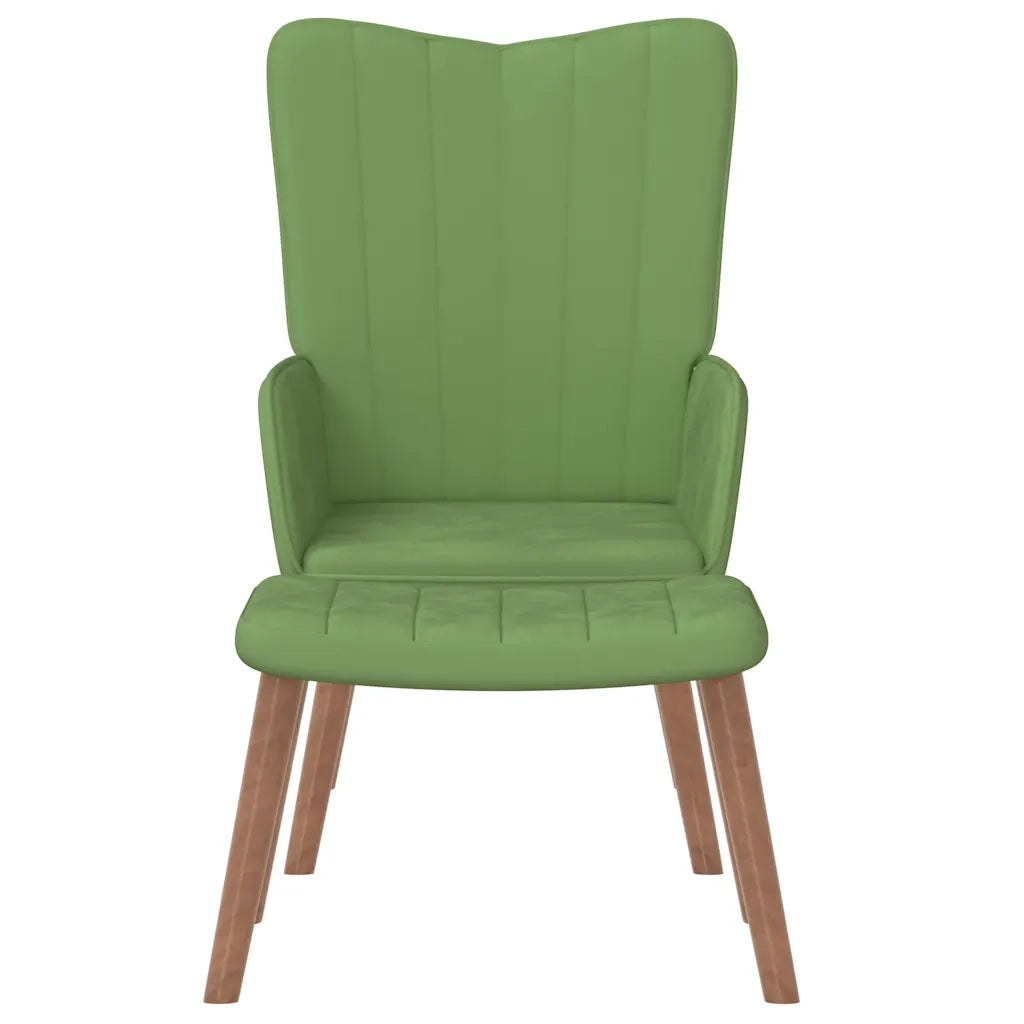 vidaXL Poltrona Relax con Poggiapiedi Verde Chiaro in Velluto