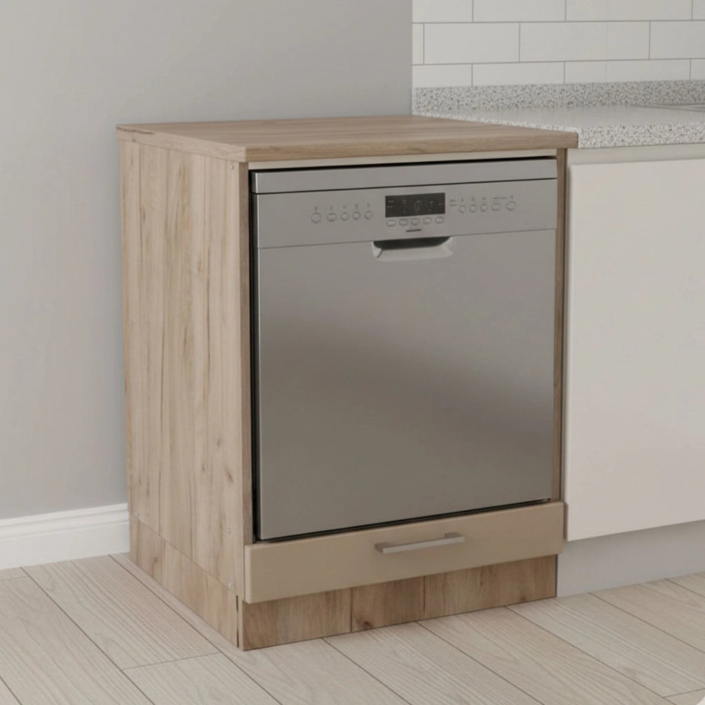 Mobile da Cucina Volvera, Dispensa da Cucina un Cassetto, 60x56.5x82h cm Marrone Rovere Nodi