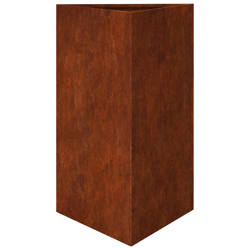 Fioriere da Giardino 2 pz Triangolari 50x43x75cm Acciaio Corten 851184