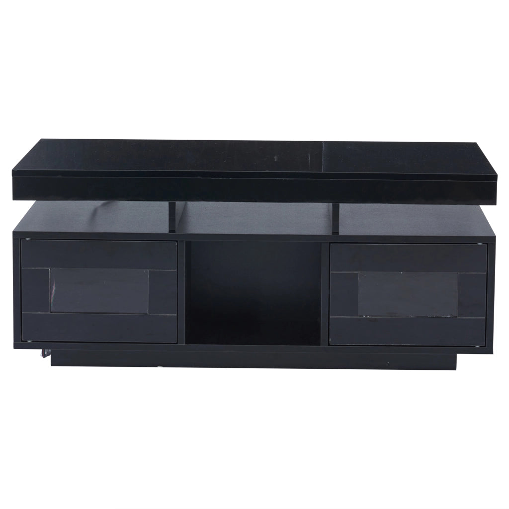 Tavolino da salotto con LED - Zephmum - 100¡Á50¡Á43cm - Nero - App mobile, presa di ricarica