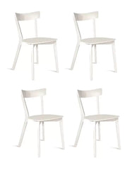 Set 4 sedie design legno bianco opaco 43x79x76 (903) - Mobili 2G