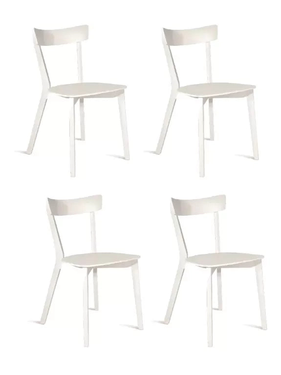 Set 4 sedie design legno bianco opaco 43x79x76 (903) - Mobili 2G