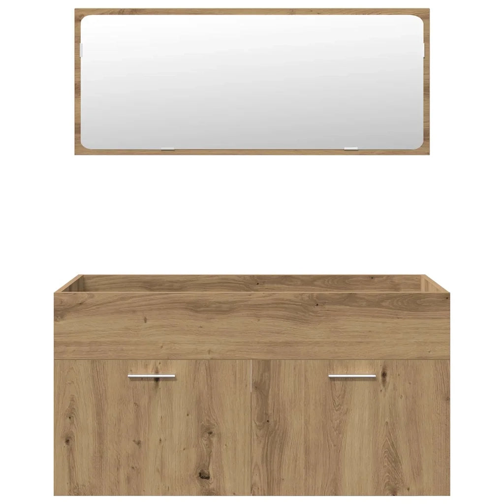 Set Mobili da Bagno 5 pz Rovere Artigianale Legno Multistrato 3328920