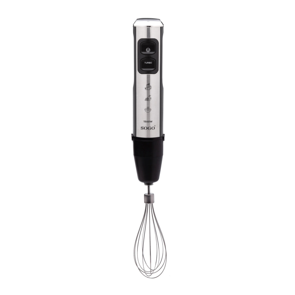 Frullatore a immersione 1500W con tritatutto 650ml, 23 velocità e lame titanio con accessori completi - Sogo