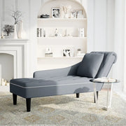 Sdraio con Cuscino e Bracciolo Destro in Velluto Grigio Scuro 4009773
