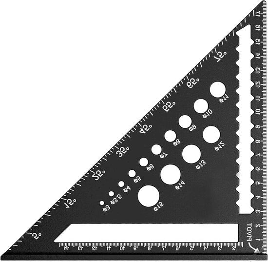 Angolo multifunzionale 18 cm - 90 gradi - angolo per carpentiere e tegolaioli