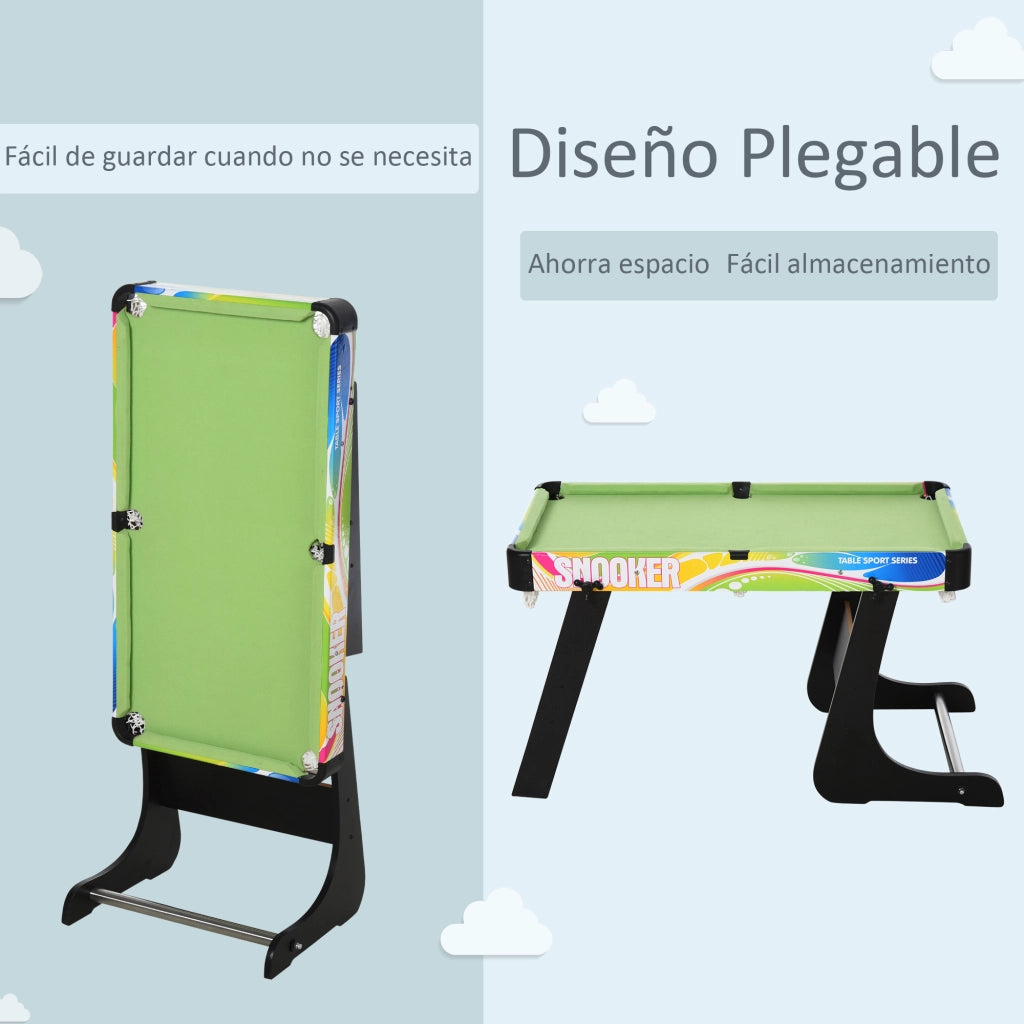 Tavolo Multigiochi Pieghevole con Calciobalilla, Hockey, Biliardo e Ping Pong ¨C zephmum ¨C 86.5x43.5x64 cm