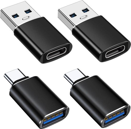 4 Adattatori USB-C femmina a USB 3.0 maschio - 2x Adattatori USB-A 3.0 femmina a USB-C maschio - compatibili con MacBook, iPhone 15, Samsung Galaxy