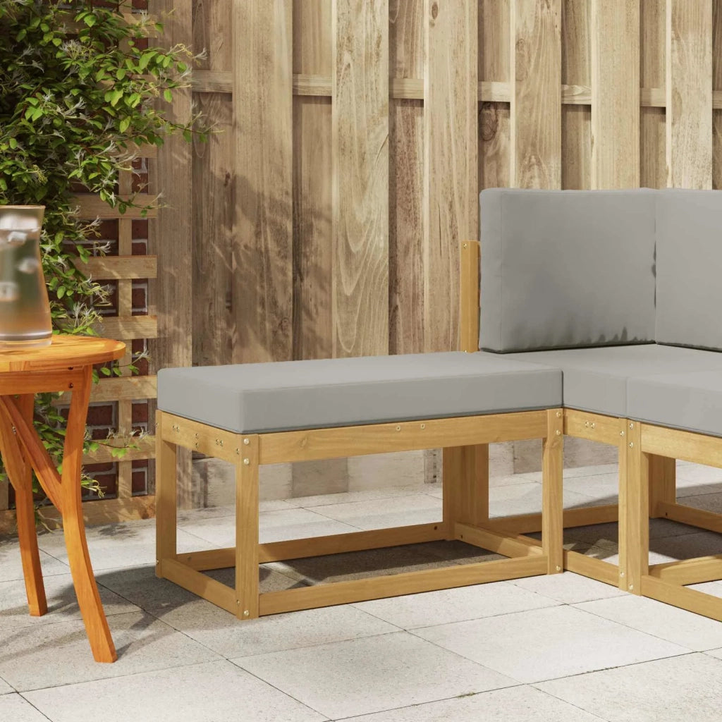 Sedia da giardino-Panca da esterno con cuscino Bianco 700386