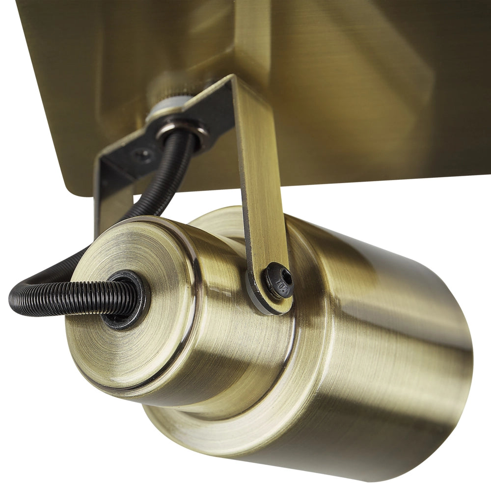 Plafoniera luce soffitto 4 fuochi faretti metallo ottone soggiorno ingresso camera da letto