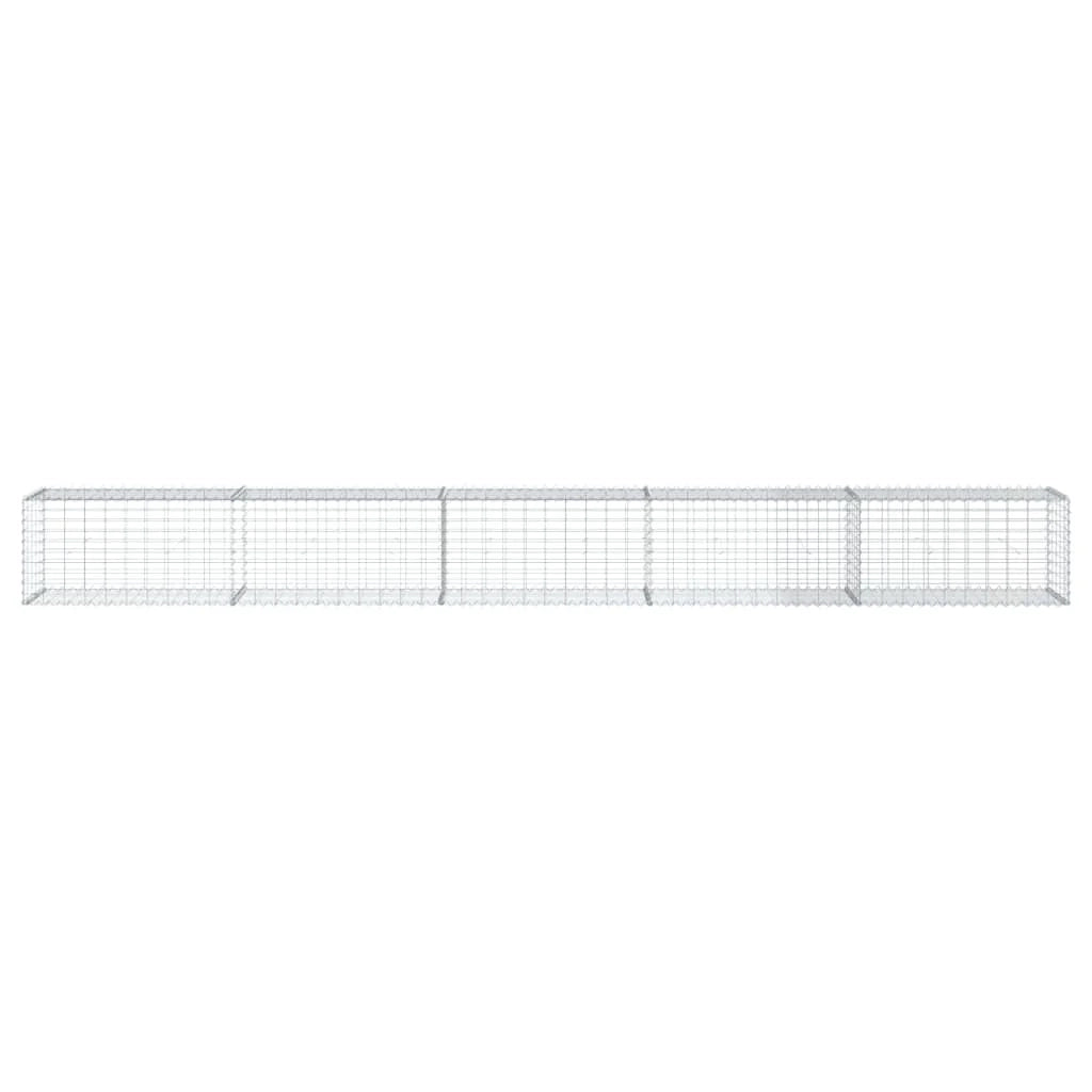Gabbione recinto a gabbia muro di contenimento con coperchio 500 x 50 x 50 cm ferro zincato argento 02_0040176