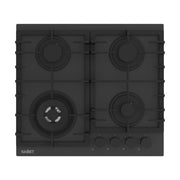 Piano cottura Samet Zacinto 60 a gas da incasso 4 fuochi 60 cm. in vetro temperato satinato opaco nero