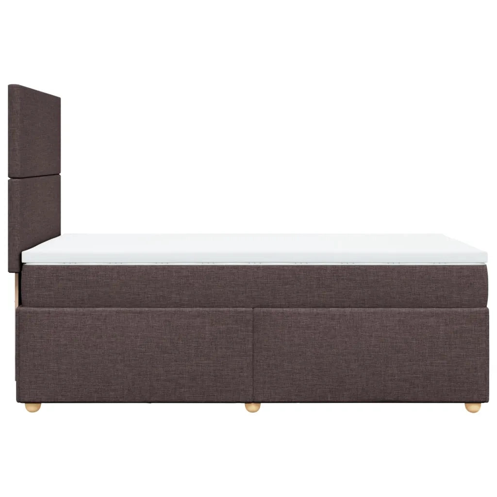 Giroletto a Molle con Materasso Marrone Scuro 90x190cm Tessuto 3291131